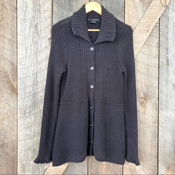 Calvin Klein cardigan, 💯 cotton knit,  black - Picture 1 of 13